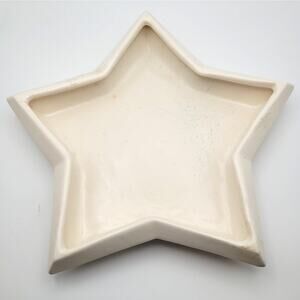 Red Wing #1164 Pottery Star Shaped Bowl Trinket Planter Catchall Vintage Ivory